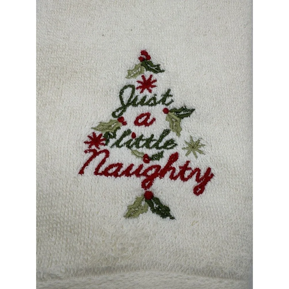 Just A Little Naughty Christmas Tree Seasonal Hand Towels Charmont Collection